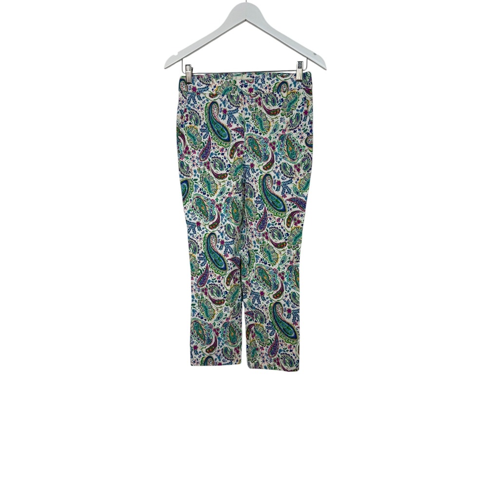 Jules & Leopold Paisley Crop Pants Womens 14 Capri Ankle Stretch Pull On Size 14